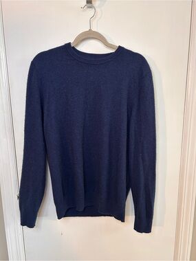 THE COMMONS BLUE 100% CASHMERE CREW NECK SWEATER SIZE LARGE